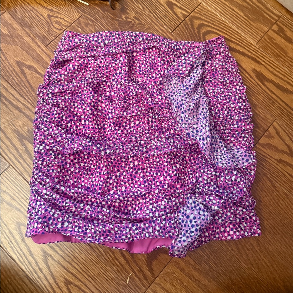 INTERMIX Pink and White Patterned Mini Skirt